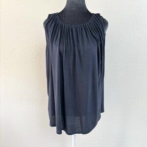 LOFT Outlet Flowy Tank with Ruched Neckline - Dark Teal - Size L